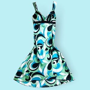 Y2K Bwear Swirl Satin Midi Dress S